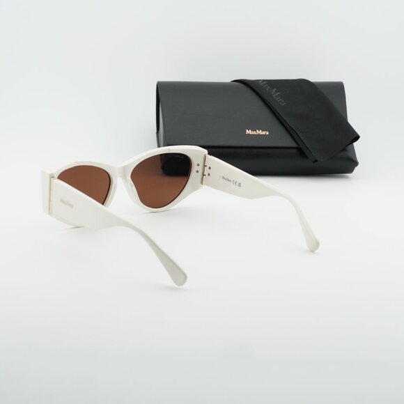 Max Mara MM0132 21E Cat Eye Sunglasses - White/Brown main image 5